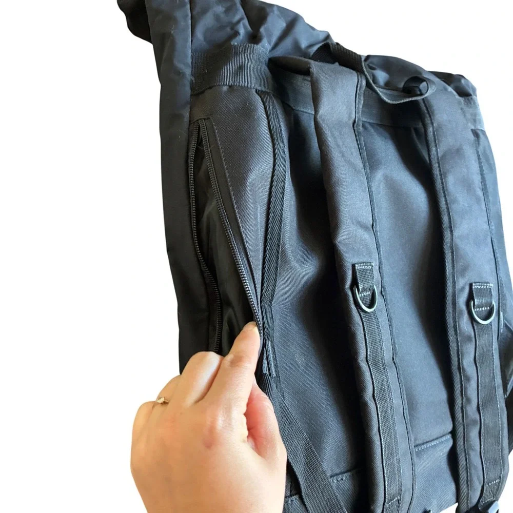 Obey Roll Top Backpack Mens OS Black Good Mesh Pocket Streetwear Utility Bag